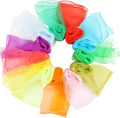 KIMOBER 12PCS Square Dance Scarves,12 Colors Juggling Silk Magic Tricks Music Movement Scarf Props for Kids Toddlers Children(24in × 24 Inches)