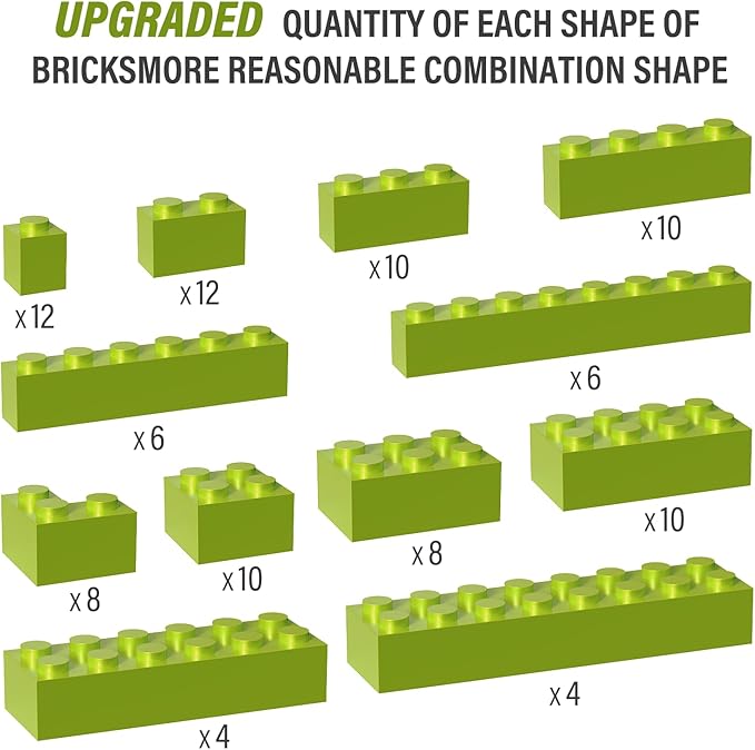 100 Piece Classic Building Blocks, Grass Green, Compatible with Lego Parts (Color: Green)