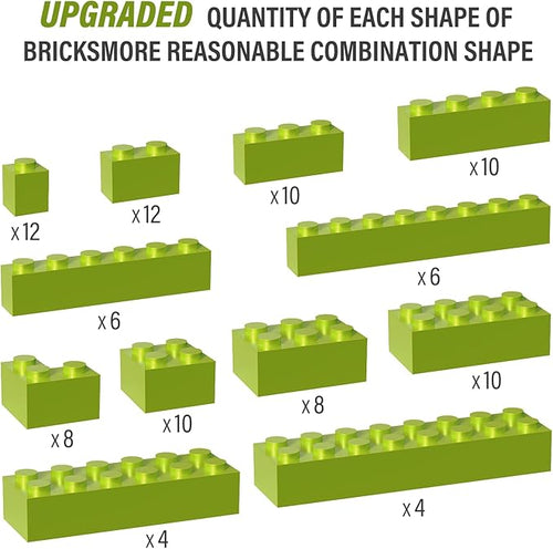 100 Piece Classic Building Blocks, Grass Green, Compatible with Lego Parts (Color: Green)