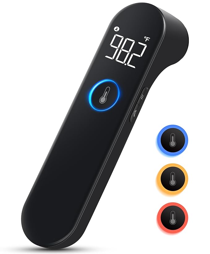 No-Touch Forehead Thermometer for Adults and Kids, Fast Accurate Baby Thermometer with Fever Alarm & Mute Mode - Take Quick Temperature Easily