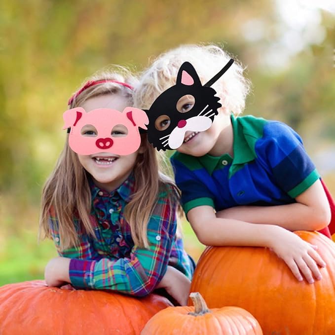 CiyvoLyeen Party Animals Felt Masks Jungle Farm Forest Animals Theme Birthday Party Favors Party Supplies for Boys or Girls