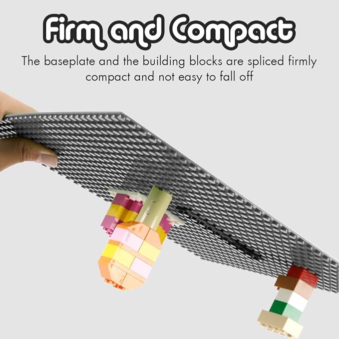 Lekebaby 2 Pack Classic Baseplates Building Base for Building Bricks, 10" x 10" Building Boards - 100% Compatible with Major Brands, Grey