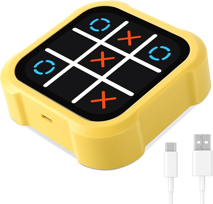 Tic Tac Toe Bolt Game, Electronic 4-in-1 Handheld Puzzle Game Console, Portable Infinite TicTacToe Travel Game for Educational and Memory Growth， Family, Toys Board Games for Kids and Adults