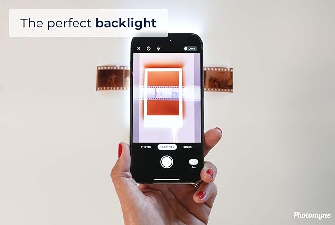 Photomyne A7 Mini Light Pad Backlight Portable Hands-Free Ultra-Thin Ultimate Brightness for Supporting Photo Slides and Film Negative Scanning (Includes USB-C Adapter) - Black (Small)