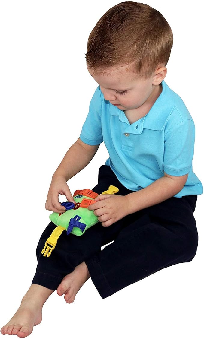 Buckle Toys - Mini Buster Square - Learning Activity Toy - Develop Fine Motor Skills - Sensory Travel Essential for Toddlers 1-3