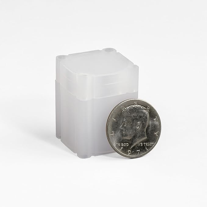 LIGHTHOUSE - Square Coin Tubes - Convenient Push Top, Virtually Unbreakable, Acid Free and Archival Quality - Coin Tubes for US Half Dollars, 10 Pack