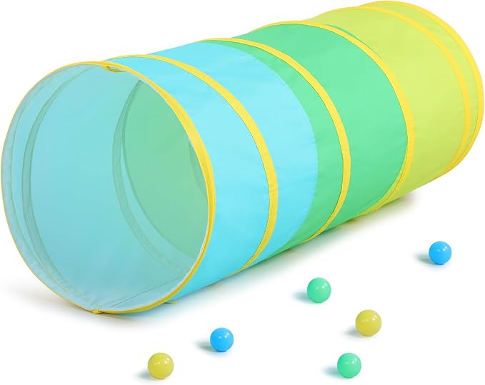PigPigPen Kids Tunnel for Toddlers,Pop Up Play Tunnel Tent for Babies or Dogs, Indoor & Outdoor Toys for Kids Backyard Playset (Cotton Play Tunnel)