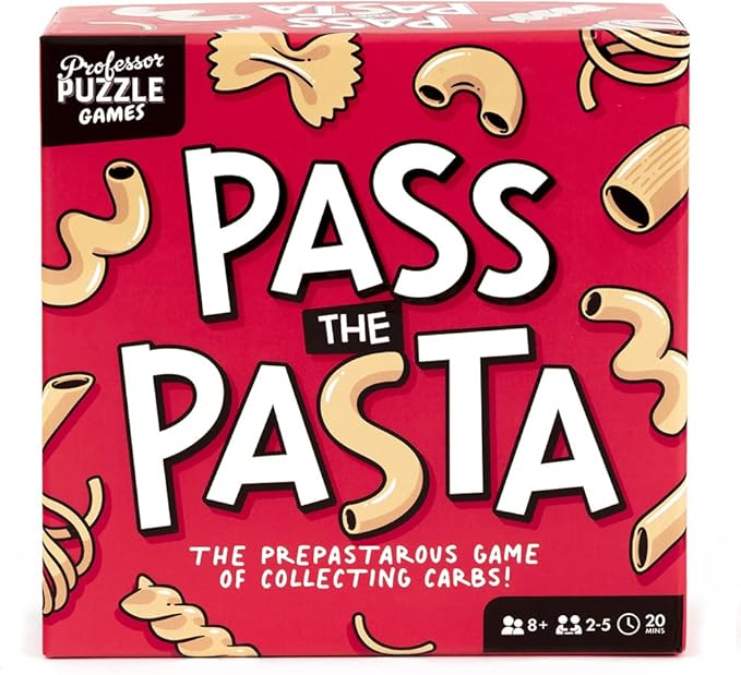 Professor PUZZLE Pass The Pasta Games - Family Board Game of Strategy and Shape Collection. - Perfect for Family Games Night.