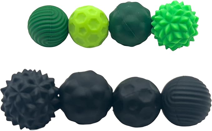 Fidget Toys Adults - 8 Pack Magnetic Balls (2 Sizes) Sensory Toys for Anxiety ADHD Autism - Silent Stress Relief Desk Toys with Case (Black & Green)