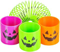 The Dreidel Company Halloween Coil Spring, Pumpkin Jack-O-Lantern Circle Shaped Coils, Neon Colors Magic Spring Toy, Party Favor for Kids, 1.4" Inches (35mm) (144-Pack)