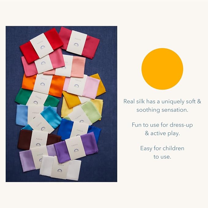 Sarah's Silks Playsilk - 100% Real Silk, Hand Dyed, Bright Colored Play Scarves | Montessori and Waldorf Toys for Dress up, Imaginative, and Pretend Play (35" x 35")