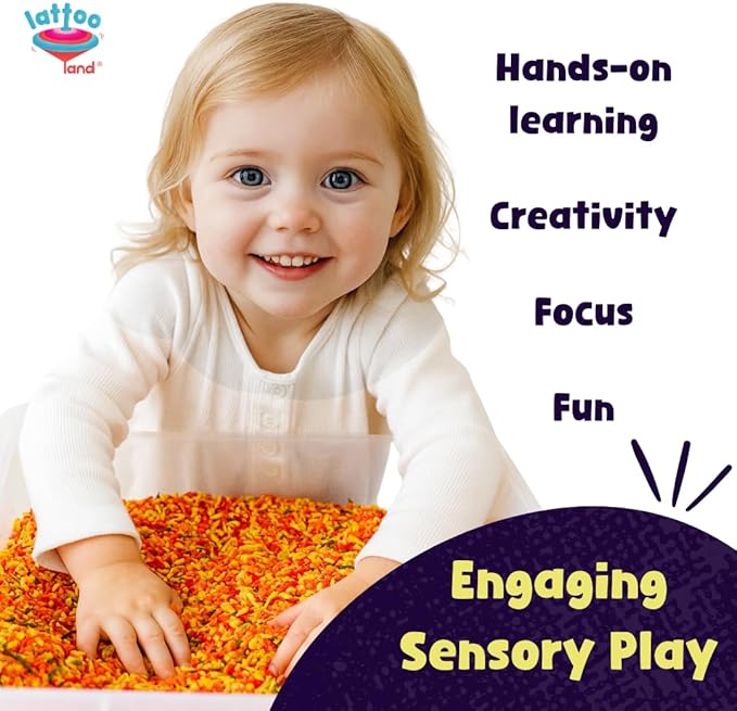 Fall Themed Colorful Rice | Fall Sensory Bin Filler for Sensory Table | Seasonal | Autumn Theme Activity | Engaging Rice Mix for Kids | Thanksgiving Present & Toddler Gift | 18 Months +