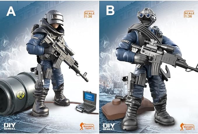 YEIBOBO ! Special Forces Mini Military Action Figure with Weapons and Accessories (Lightning SWAT Team XJ-9902)…