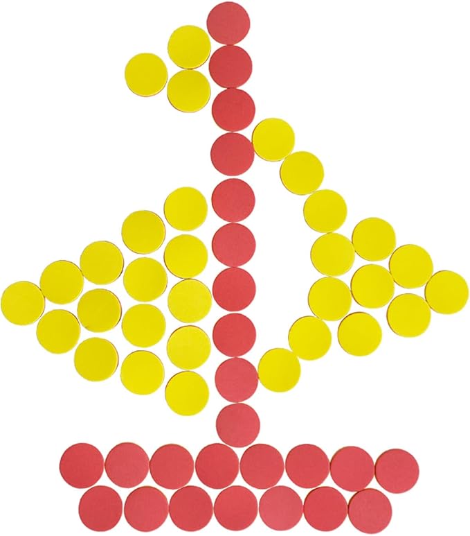 DNB 2-Color Foam Counters - 1 Inch Red-Yellow Double-Sided Math Counters, Early Learning Counting Chips, 200 Pieces