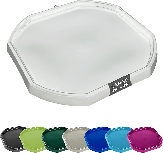 MEKA Tuff Tray for Sensory Play, Sensory Tray for Kids, Toddler Water Table, Tuff Spot Sensory Bin for Toddlers (White, Large (38" x 38"))