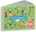 Sticker Book for Kids 2-4, 500+ Kids Stickers, Spending Time with Grandpa by Cupkin, 12 Coloring Pages, 12 Scenes, Fun Toddler Travel Activity Coloring and Sticker Books for Children Ages 4-8 + 8-10