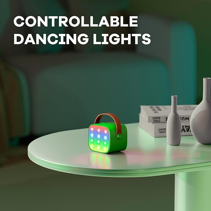 Mini Karaoke Machine for Kids Adults, Portable Bluetooth Speaker with 2 Wireless Microphones, Birthday Gifts Toys for Girls Boys Ages 3, 4, 5, 6, 7, 8, 9,10,11,12+ Years Old Toddler (Green)