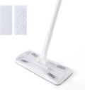 Eyliden Sweeper Mop with 58" Long Handle, 36 Disposable Refills - 12 Heavy-Duty Pet Hair Cleaning Pads, 24 Dry Sweeping Cloths, Dry Dust Mops Kit for Multi Surface Floor Cleaning (White)