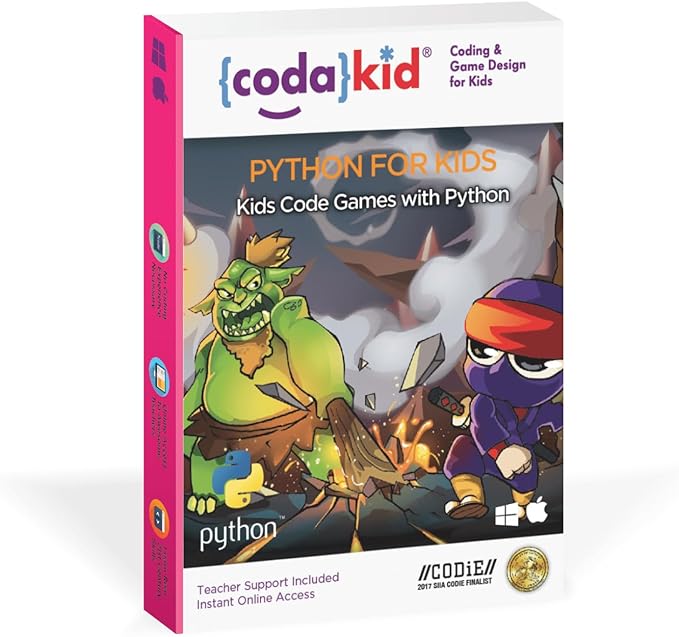 Python for Kids, Award-Winning STEM Courses, Coding for Kids, Ages 10+ with Online Mentoring Assistance, Learn Computer Programming and Code Amazing Games with Python (PC & Mac) (Box Art Varies)