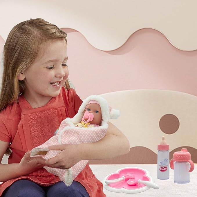 Baby Doll with Accessories Soft Blanket 12 Inch Baby Dolls for Toddlers 1-3-5 Years Old Girl Gifts Playset Toy