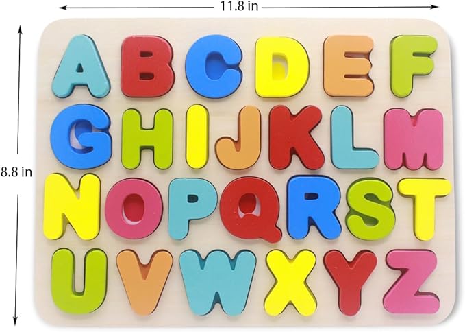 You&Xi Toddler Puzzles for Kids Age 3-4 Years Old-Wooden Learning Alphabet Preschool Puzzles…