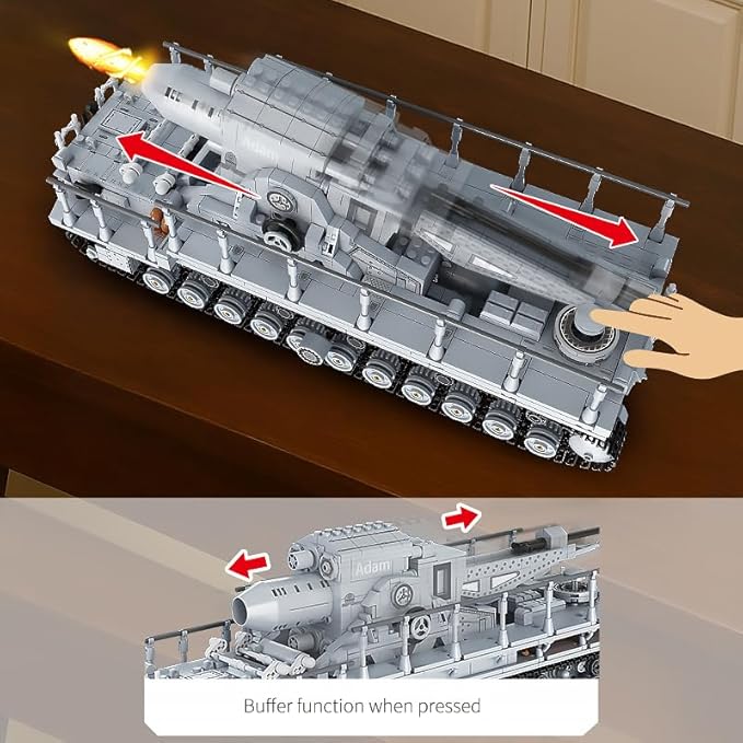 DUANT FC4303 1: 26 Karl Heavy Mortar Building Blocks Set, 2875 Pieces WW2 German Army Karl Mortar Vehicles Model, MOC Collectible Kit for Adults/Military Enthusiasts