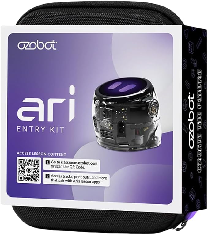 Ozobot Ari Entry Kit | Interactive Learning Robot with Touch Screen, ToF Sensor, Accelerometer, Gyroscope, and AI Integration | Hands-On STEM Education for Classrooms and Homeschool
