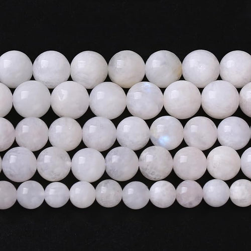 10MM 38PCS Natural Stone White Moonstone Gemstone Semi Precious Beads for Jewelry Making DIY Bracelet