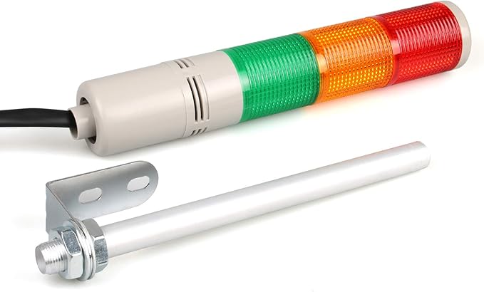 Tower Stack Lights, Industrial Warning Signal Lights Tower Lamps Column, Factory Workshop Safety RGB Signal Indicator, LED Andon Lights (12V, 3 Layers, with Sound)