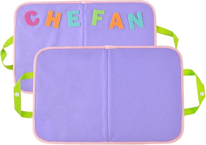 CHEFAN 2 Pack Felt Board for Kids, Portable Travel Storyboard, Preschool Activity Play Kits, Board Only, Blue&Purple