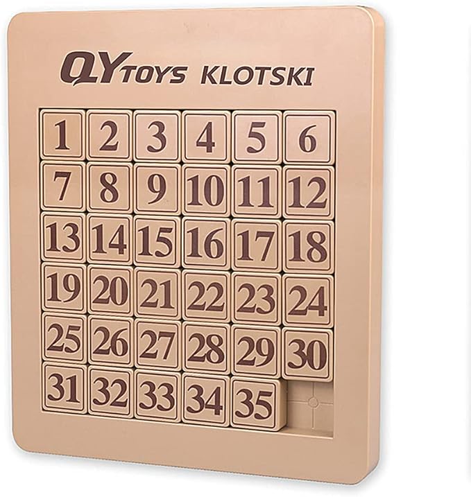 LiangCuber QY Toys 6x6 Klotski Puzzle Magnetic Sliding Number Puzzle ABS Brain Teasers Toy Tangram Jigsaw Intelligence (35-Digit Version)