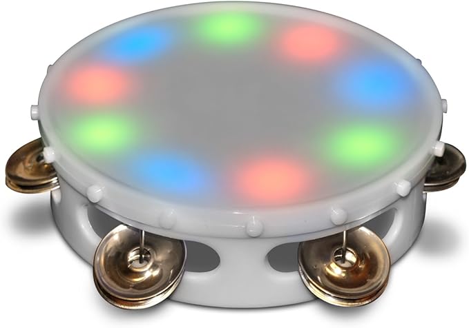 FlashingBlinkyLights Light Up Round Tambourine 6" with Multicolor LEDs