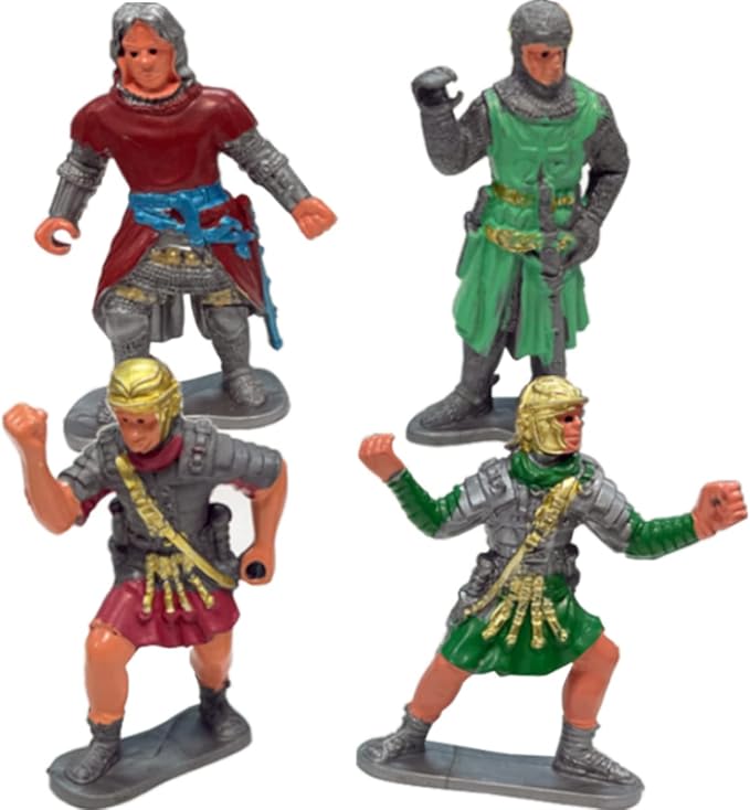 Liberty Imports 8 PCS Medieval Knight Figures - Toy Soldiers Free-Standing Figurines with Realistic Details, Medieval Party Decorations and Cake Toppers, Knight Party Favors for Kids