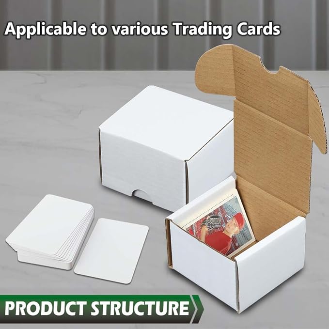 GRAND ORANGE 50 Pack 200 Count Trading Card Storage Boxes Corrugated Paper Cardboard Organizer for Sports Gaming Cards Trading Paper Boxes