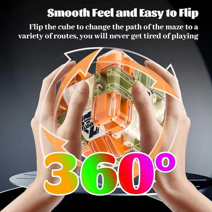 Large 3D Labyrinth Cube Puzzle, 3D Magic Cube Maze Ball Puzzle, Spatial Awareness Brain Training Toy for Stress Relief & Logic Development, Educational Focus Game Gift for Adults Teens(2PCS)