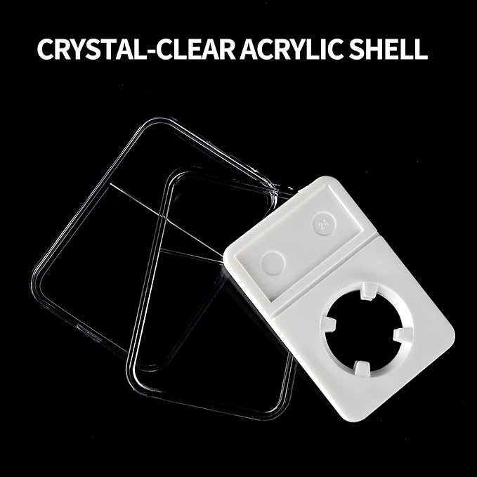 10 Packs 30mm Coin Slab Display Holder, Storage Case for JFK Half Dollar, Clear Acrylic Cases for Coin Organize and Collection, Four-Point Fixation Coin Slab Capsules Protector