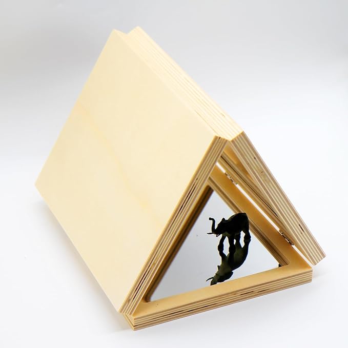 Montessori & Reggio Inspired Children Mirror, Preschool Classroom Essential, 3 Panels, 3-in-1 Folding, Small Mirror for Light Table Explore