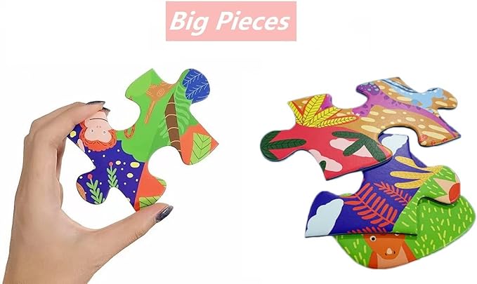 Floor Puzzles for Kids Ages 3-5, 4-6, Big Pieces Jumbo Puzzles Colorful Animal Shaped Puzzle Learning Educational Toys Games Gifts for Children(Panda-45 Pieces)