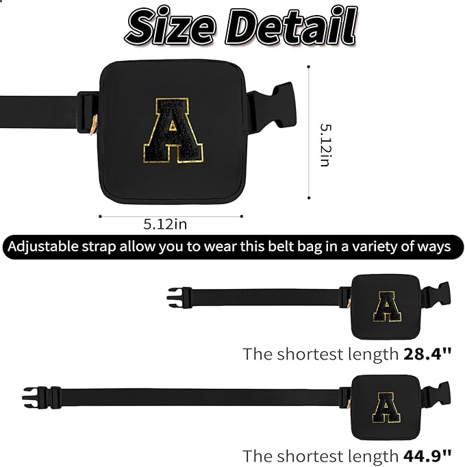 Birthday Gifts for 2 3 4 5 6 7 8 9 10 11 Year Old Girls - Mini Fanny Pack Cute Crossbody Bag Belt Bag Trendy Stuff,Graduation Gifts for Girls Teens Kids Daughter Sister Her - Black,A