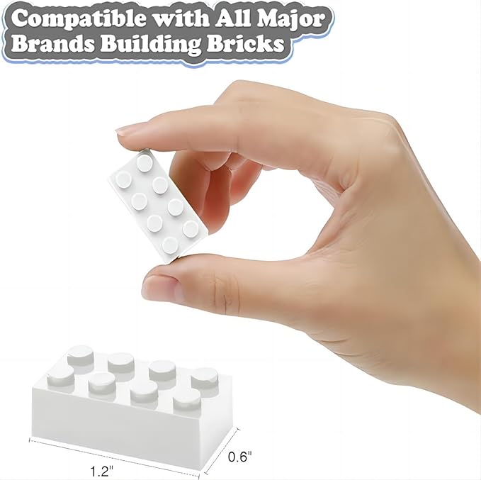 Classic Building Bricks 2x4, Compatible with Lego Parts and Pieces 3001, 110 Piece Bulk Building Block, Creative Building Block for Age 6+ Boys Girls and Bulk Enthusiast (White)