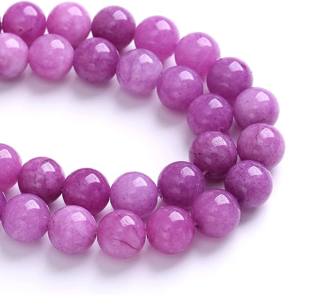 10MM 38PCS Purple Lepidolite Mica Stone Loose Beads for Jewelry Making DIY Bracelet Necklace