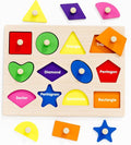 Wooden Puzzles for Toddlers 1-3, Montessori Shapes Sorter Board Puzzle for 1 2 3,Preschool Learning Toys for Baby Kids