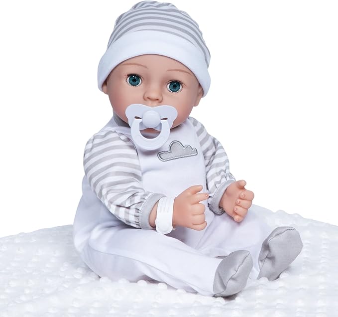 Adora Adoption Babies Collection, 16” Baby Doll with Complete 9-Piece Accessories Includes: Pacifier, Hospital Bracelet, Diaper and More! Birthday Gift for Ages 3+ - Baby Beloved