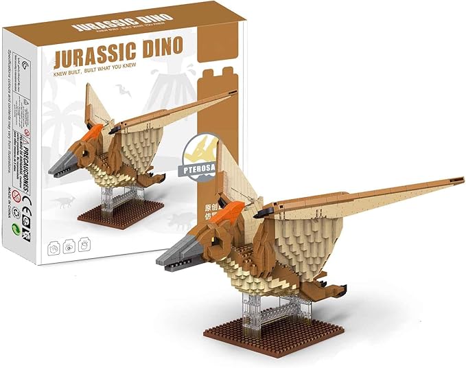 Jurassic Dinosaur Micro Building Blocks, 1010pcs Pterosaur Tyrannosaurus Rex DIY Mini Diamond Blocks Bricks Toy for Boys Age 8-12 14+ Teens Adults