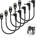 CHANZON UL Wires 9v Battery Power Supply Clip with 2.1mm x 5.5mm Right Angle Male DC Connector Plug Adapter I-Type Plastic Holder 5pcs kit for Arduino LED Strip