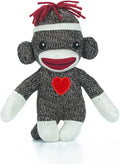 Adorable Sock Monkey 6 Inches, The Original Traditional Hand Knitted Stuffed Animal Toy Gift-for Kids, Babies, Teens, Girls and Boys Baby Doll Present Puppet (Brown)