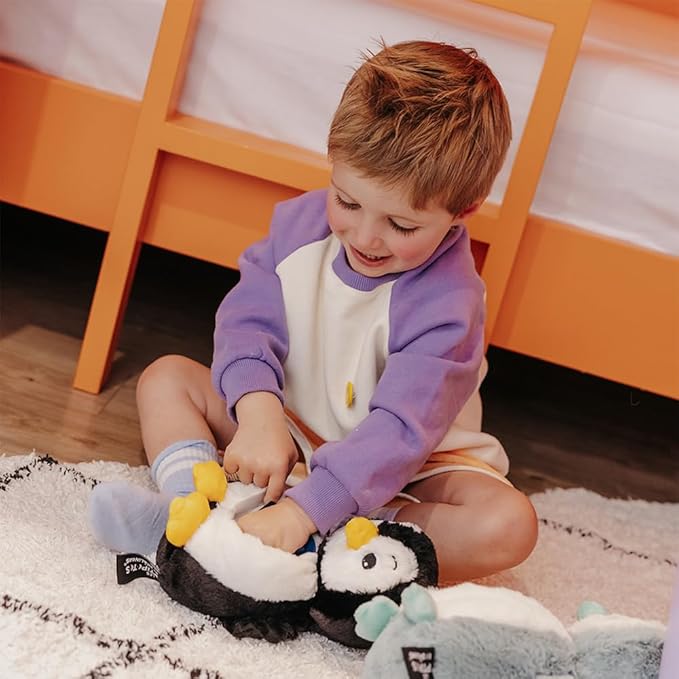 Les Déglingos Les Ptipotos by Glissou Le Penguin – Soft Soft Plush – Ideal Birth Gift – Black and White – 16 cm