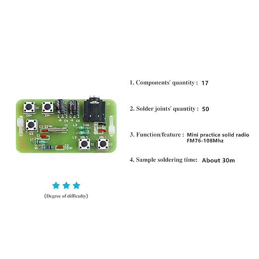 Soldering Practice Kit DIY Stereo Radio Plug-in Circuit Kit Learn Soldering Kit for Beginners