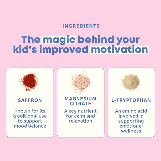 JoySpring Pixie Sticks with Saffron & GABA for Kids | Mood Balance Supplements for Kids | Sugar-Free Powder Candy New Flavor Cherry Lime (25 Servings)