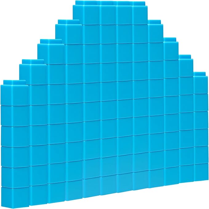 100 Pcs Light Blue Linking Cubes for Math Counting Cubes Manipulatives Plastic Counting Block Manipulative Classroom Learning Supplies for Educational Preschool Activities Boy Girl (Light Blue)